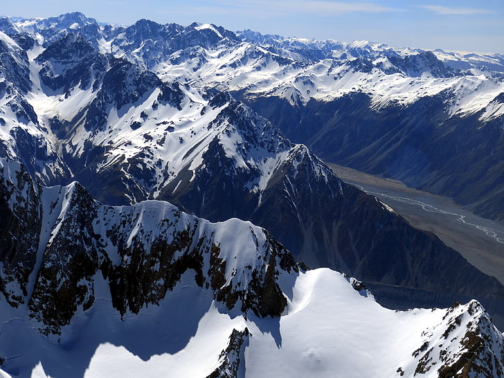 Monte cook, Nova Zelândia, Alpes do Sul, natureza, neve, Alpina, geleira