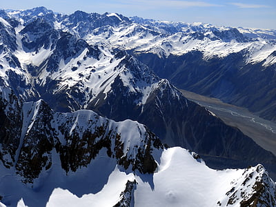 Mount cook, Nový Zéland, Jižní Alpy, Příroda, sníh, alpské, ledovec