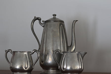 teapot, pewter, teatime, old fashion