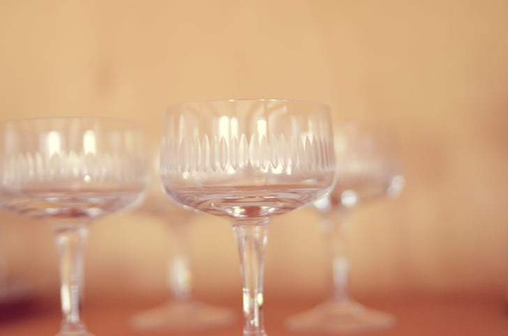 cocktail, glasses, drink, crystal glass, transparent, close, macro