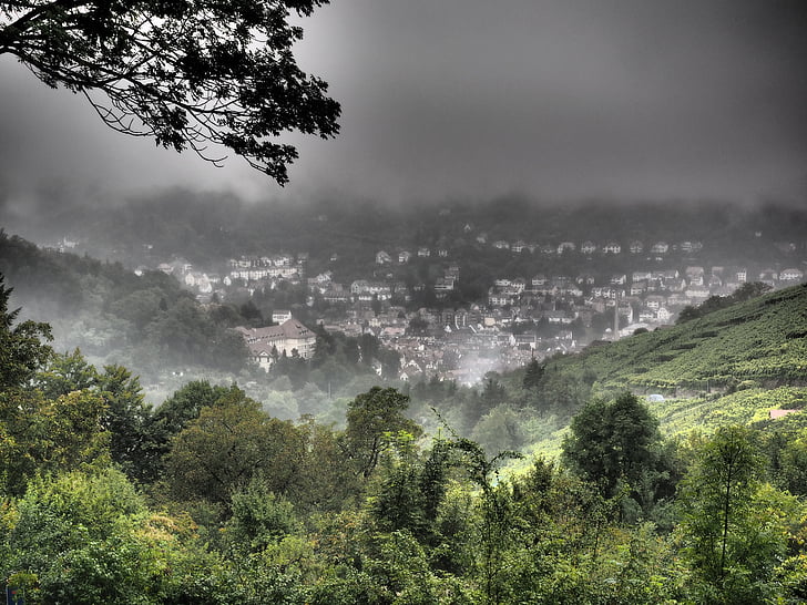 landscape, nature, hdr, foggy, weird, hasenberg, district