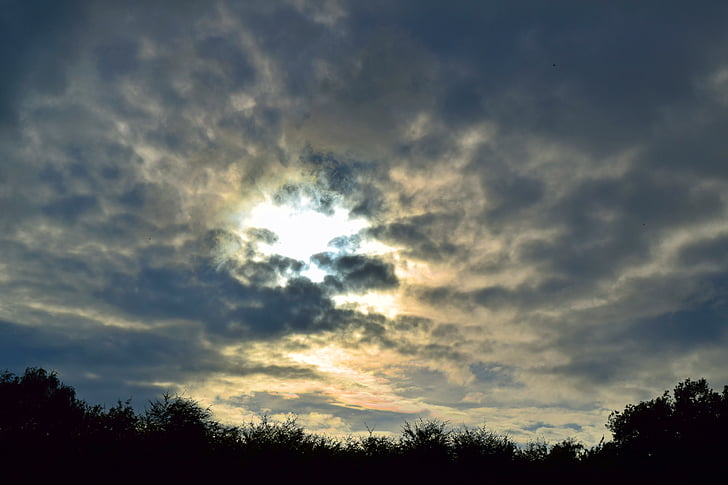 sky, sun, clouds