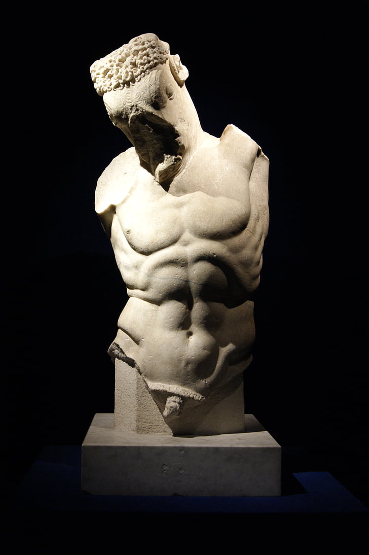 Antiquités de buste, Rome, vue, statue de, exposition, sculpture