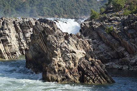vattenfall, flöde, Falls i Indien, rusar