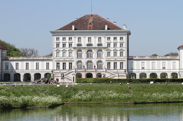 Château, Nymphenburg, Château nymphenburg, Palais de Nymphenburg, Munich, Bavière, Parc