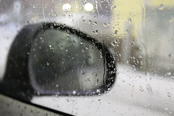 regn, Regndroppar, sorg, glas - material, fönster, släpp, våt