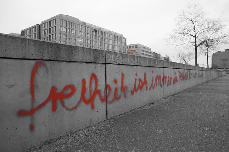 Øst, siden, Galleri, Berlin, Berlinmuren, East side gallery, Graffiti