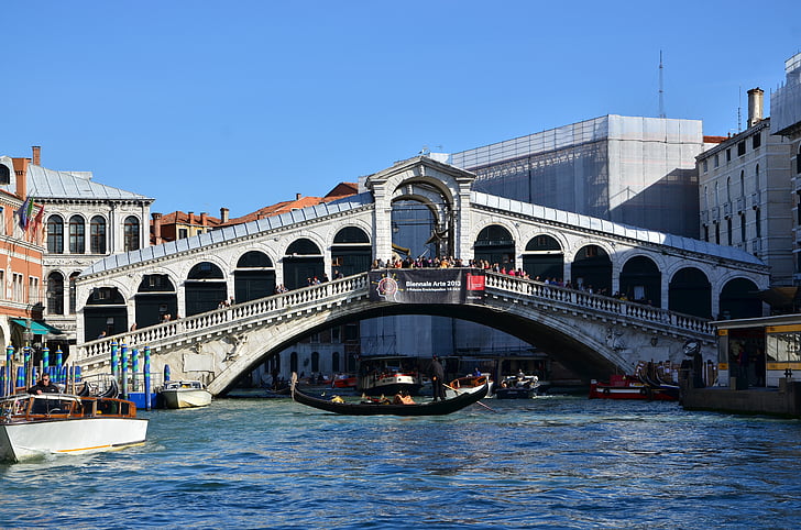 Velence, Canale grande, híd, Olaszország, Rialto