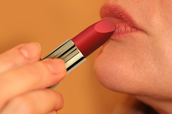 rouge à lèvres, produits de beauté, composent, femme, lèvres, rouge, beauté