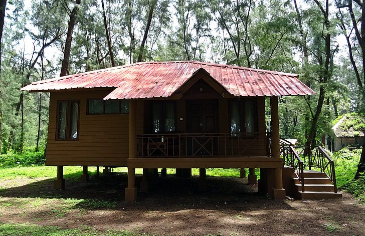 Cottage, holday rumah, Hut, kayu, hutan, Lodge, rekreasi