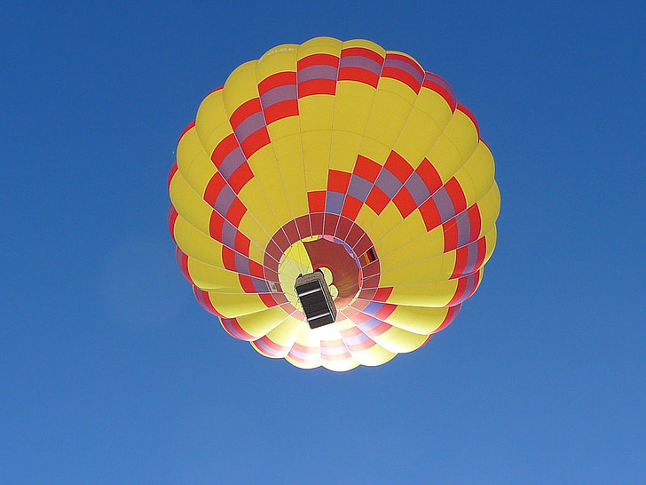 quente, ar, balão, voo, passeio de balão de ar quente, colorido, voando