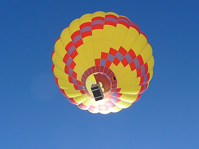 heta, luft, ballong, flyg, varm luftballong ride, färgglada, flygande
