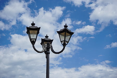 lantern, street lamp, replacement lamp, lighting, sky, clouds