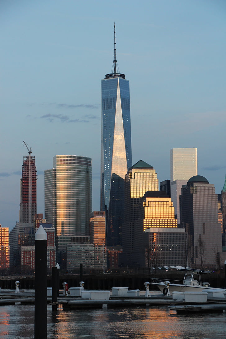 Manhattan, toren, Nieuw, York, stad, het platform, skyline