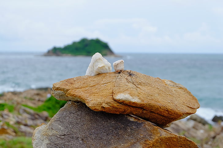 Koh samet, pedra forte, caindo, mar, natureza, Rock - objeto, praia