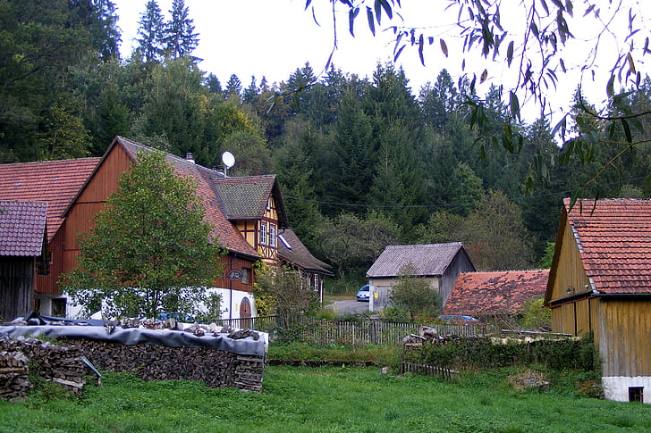 mill on the red, swabian franconian forest, building