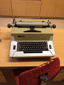 skrivemaskin, gamle skolen, 70 år, gammeldags, retro stil