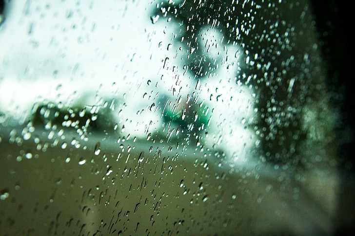 pluie, eau, fenêtre de, verre, gouttes d’eau, DROPS numéro, gouttes de pluie