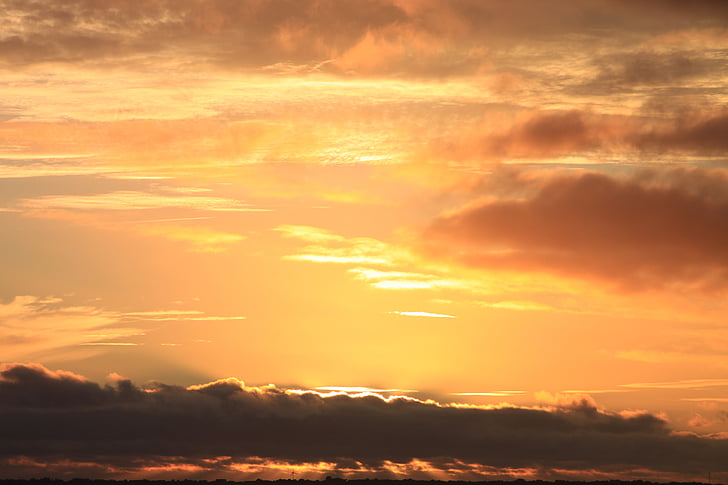 posta de sol, Mar del nord, fons, natura, núvol - cel, capvespre, cel