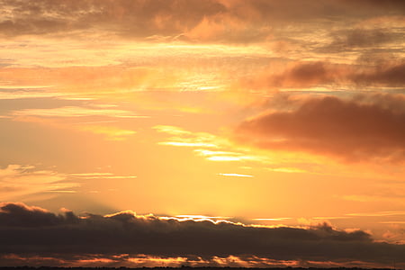 tramonto, mare del Nord, Priorità bassa, natura, nube - cielo, crepuscolo, cielo