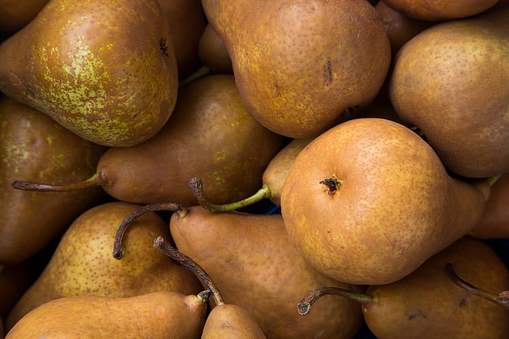 pear, market, food, fruit, organic, healthy, yellow