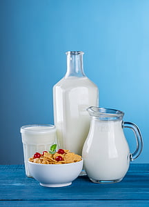 milk, dairy products, pitcher, bottle, rustic, useful, white