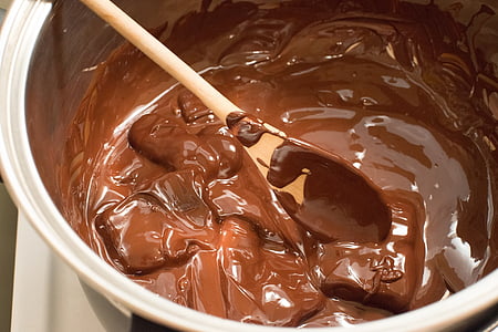 čokolada, stopi, skledo, ljubko, kakav, gurmanske, sladkarije