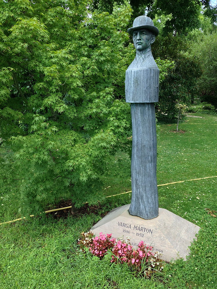 Varga márton, estàtua, jardí, verd, Budapest, Cementiri, làpida