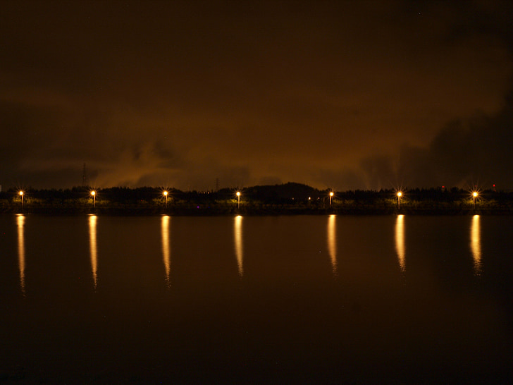 visão noturna, plano de fundo, ao ar livre