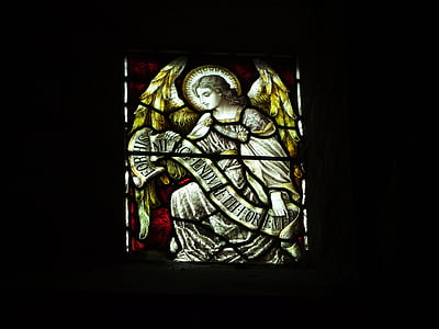 Heilige Kruis-kerk, Ampney crucis, Gloucestershire, Gebrandschilderd glas, venster, kerk, decoratieve