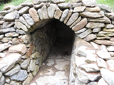 túnel, bunker, montañas, roca, piedras, steinig, naturaleza