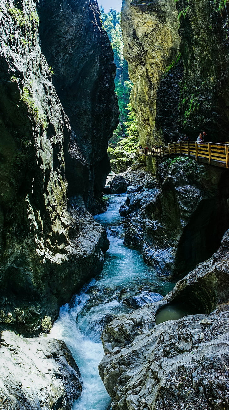 Liechtensteinklamm, Wąwóz, St johann, Austria, wody, skały, Natura