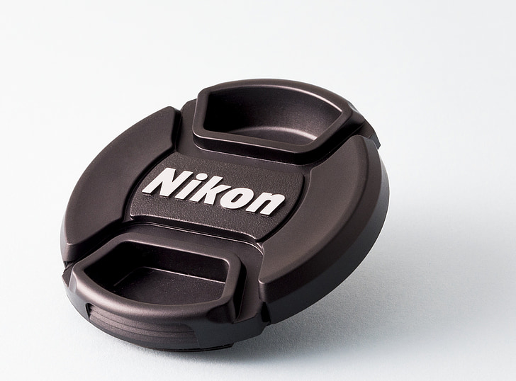 lens kapağı, Nikon, siyah ve beyaz