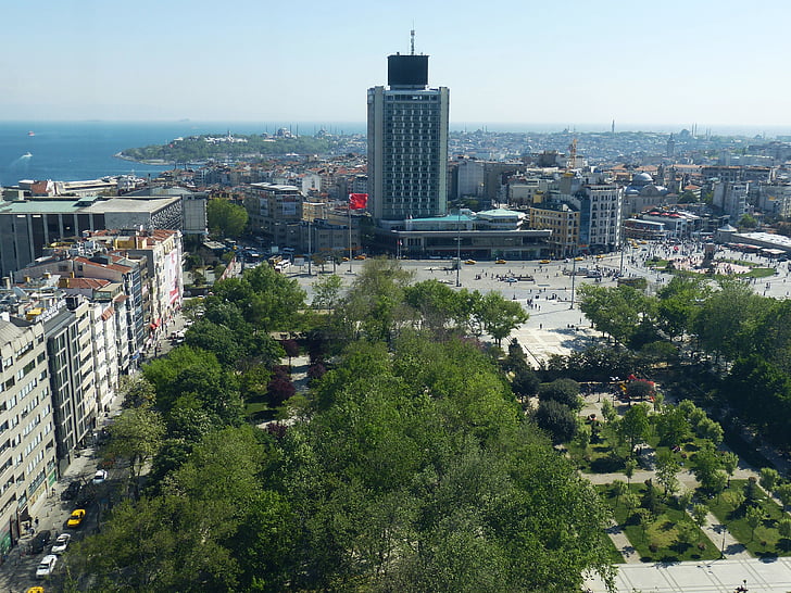 Taxim, taximplatz, Ruang, Pusat, Istanbul, Turki, Taman
