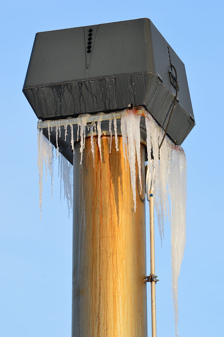 factory, chimney, icicles, ice, frozen, icicle, cold
