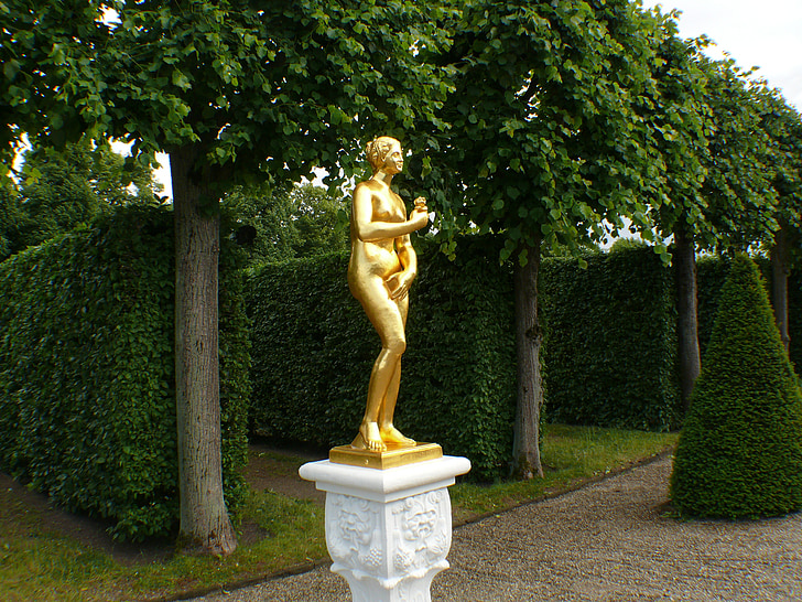 statue, guld, forgyldt, roman, figur, sten, stenfigurer