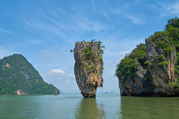 Baie de Phang nga, province de Phuket, île de James bond, Thaïlande, île, Asie de mer Andaman, plage