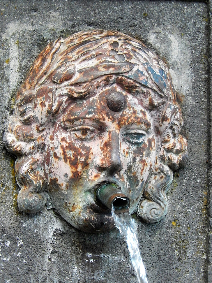 fontána, Village, kamenná fontána, Francúzsko