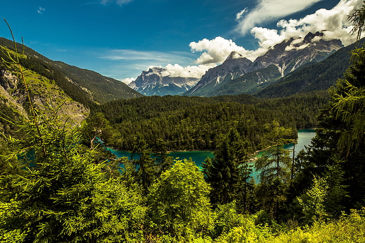 Østerrike, høyre, fernpaß, fernsteinsee, Tirol, Lake, skog