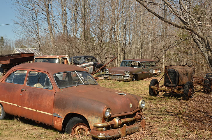 bil, gamla, Rust, brun, Vintage, Antik, Oldtimer