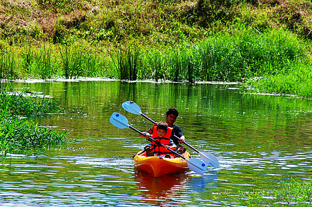kayak, deportes, de remo, aventura, Río, agua, barco