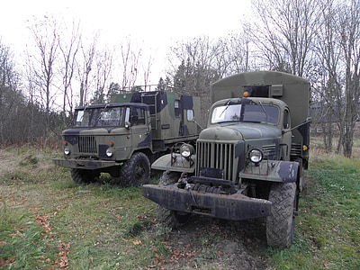 камион, превозно средство, военни, камион, Руски, армия