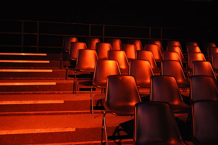 chaises, escaliers, Théâtre, chaise, siège, vide, Auditorium de la