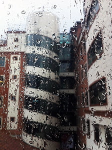 bygninger, Colombia, dråpe vann, regn, regndråper, slipp, regndråpe