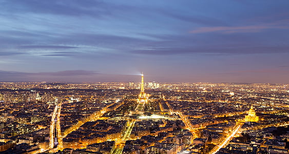 arkkitehtuuri, rakennukset, City, Kaupunkikuva, Dawn, hämärä, Eiffel-torni