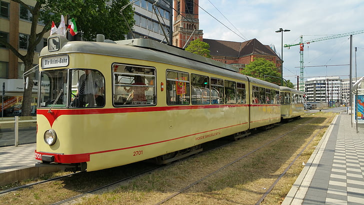 Düsseldorf, Alemania, Düsseldorf, ciudad, ciudad, histórico, coche de cable