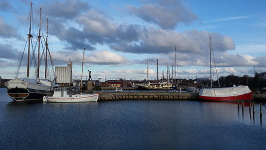 skib, Harbor, Dock, vand, Dusk, Pier, Nautisk