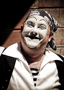 klaun, MIME, tvár, výraz, make-up, úsmev, herec