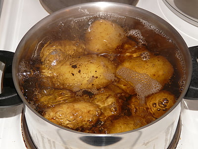 Кук, картофи, пот готвене, вода, печка, котлон, ядат