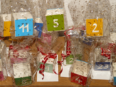 kocka, číslo, Adventný kalendár, Advent, Vianočný čas, darček, balenie